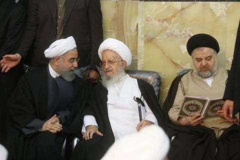 مراسم ترحیم والده رییس جمهور در مسجد اعظم قم 